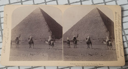 Chéops, La Plus Grande Des Pyramides. Egypte. Underwood Stéréo - Stereoscoopen