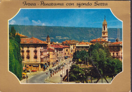 Italy PPC Ivrea - Panorama Con Sfondo Serra 1973 FARMINGTON United States Baseball Stamp (2 Scans) - Altri Monumenti, Edifici