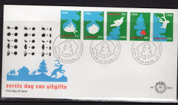 Netherlands FDC 1998 / 395/4 Christmas Weihnachten Navidad Hare Bird Rendeer Tree - FDC