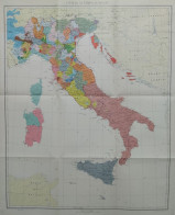 Italia Al Tempo Di Dante, Mappa Epoca, Vintage Map, 54 X 43,5 Cm. - Carte Geographique