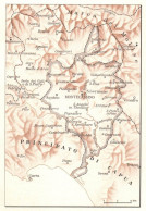 Italia, Territorio Abbazia Di Montecassino, Mappa Epoca, Vintage Map - Carte Geographique