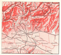 Lombardia, Principali Fiere E Mercati Del Sec. XV, Mappa Epoca Vintage Map - Carte Geographique