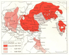 Italia, Sviluppo Dominio Veneziano In Terraferma, Mappa Epoca, Vintage Map - Carte Geographique