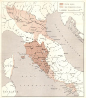 Italia, Espansione Etrusca, Mappa Epoca, Vintage Map - Carte Geographique