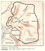 Italia, I Colli Di Roma Primitiva, Mappa Epoca, Vintage Map - Carte Geographique