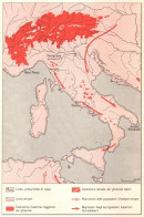 Italia Durante Ultimo Periodo Glaciale, Mappa Epoca, Vintage Map - Carte Geographique