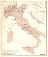 Italia, Centrali Idroelettriche Nel 1910, Mappa Epoca, Vintage Map - Carte Geographique
