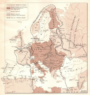 Fronti Di Guerra In Europa Dal 1942 Al 1945, Mappa Geografica Epoca - Carte Geographique