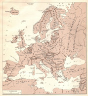 Europa Nel 1939, Vigilia Seconda Guerra Mondiale, Mappa Geografica Epoca - Carte Geographique