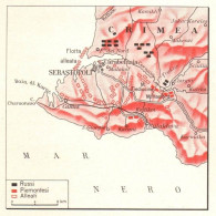 Battaglia Di Sebastopoli Durante Guerra Di Crimea, Mappa Geografica Epoca - Landkarten