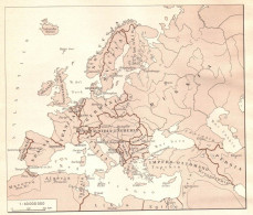 Europa Nel 1814, Vigilia Prima Guerra Mondiale, Mappa Epoca, Vintage Map - Mapas Geográficas