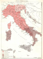 Italia Intorno All'anno Mille, Mappa Geografica Epoca, Vintage Map - Landkarten