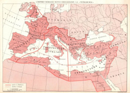 Impero Romano Sotto Diocleziano, Mappa Geografica Epoca, Vintage Map - Landkarten