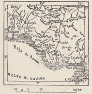 Africa, Benin, 1907 Carta Geografica Epoca, Vintage Map - Carte Geographique