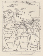 Indonesia, Batavia E Dintorni, 1907 Carta Geografica Epoca, Vintage Map - Cartes Géographiques