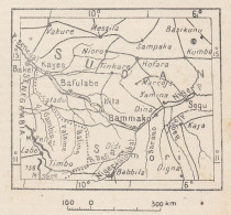 Mali, Bamako E Dintorni, 1907 Carta Geografica Epoca, Vintage Map - Mapas Geográficas