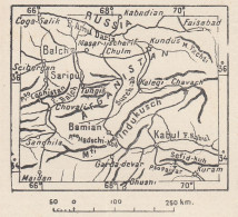 Afghanistan, Distretto Di Bamiyan, 1907 Carta Geografica Epoca Vintage Map - Landkarten