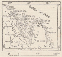 Asia, Bahrein, 1907 Carta Geografica Epoca, Vintage Map - Cartes Géographiques