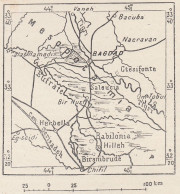 Iraq, Baghdad E Dintorni, 1907 Carta Geografica Epoca, Vintage Map - Mapas Geográficas