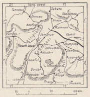 Costa D'Avorio, Koumassi E Dintorni, 1907 Carta Geografica, Vintage Map - Mapas Geográficas