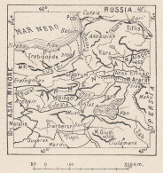 Armenia, 1907 Carta Geografica Epoca, Vintage Map - Mapas Geográficas
