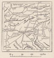 Turchia, Ankara E Dintorni, 1907 Carta Geografica Epoca, Vintage Map - Mapas Geográficas