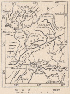 Afghanistan, 1907 Carta Geografica Epoca, Vintage Map - Carte Geographique