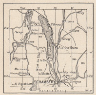 Francia, Aix-les-Bains E Dintorni, 1907 Carta Geografica Epoca Vintage Map - Landkarten