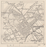 Paesi Bassi, L'Aja, Gravenhage, 1907 Carta Geografica Epoca, Vintage Map - Carte Geographique