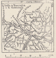 Spagna, Bilbao E Dintorni, 1907 Carta Geografica Epoca, Vintage Map - Mapas Geográficas