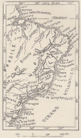 Costa Del Brasile, 1907 Carta Geografica Epoca, Vintage Map - Mapas Geográficas