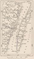 Svezia, Kalmar E Dintorni, 1907 Carta Geografica Epoca, Vintage Map - Landkarten