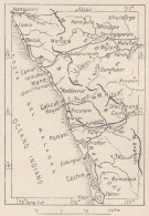 India, Calicut, Malabar, 1907 Carta Geografica Epoca, Vintage Map - Landkarten