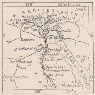 Egitto, Il Cairo, 1907 Carta Geografica Epoca, Vintage Map - Carte Geographique