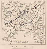 Asia Minore, Cilicia E Dintorni, 1907 Carta Geografica Epoca, Vintage Map - Mapas Geográficas