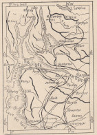 Scozia, Fiume Clyde, 1907 Carta Geografica Epoca, Vintage Map - Geographische Kaarten