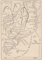 Vietnam, Cocincina, 1907 Carta Geografica Epoca, Vintage Map - Cartes Géographiques