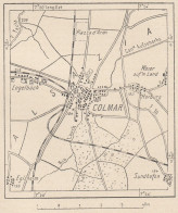 Francia, Colmar E Dintorni, 1907 Carta Geografica Epoca, Vintage Map - Cartes Géographiques