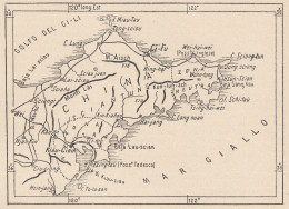 Cina, Yantai E Dintorni, 1907 Carta Geografica Epoca, Vintage Map - Landkarten