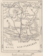 Spagna, Cartagena E Dintorni, 1907 Carta Geografica Epoca, Vintage Map - Mapas Geográficas