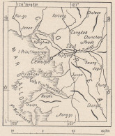 Corea Del Sus, Incheon, Cemulpo, 1907 Carta Geografica Epoca, Vintage Map - Landkarten