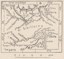 Nordafrica, Spagna, Ceuta, 1907 Carta Geografica Epoca, Vintage Map - Geographische Kaarten