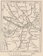 Regno Unito, Chester E Dintorni, 1907 Carta Geografica Epoca, Vintage Map - Geographische Kaarten