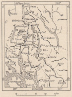 Canada, Chilkoot Pass, 1907 Carta Geografica Epoca, Vintage Map - Mapas Geográficas