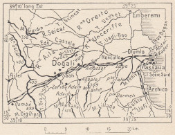 Eritrea, Dogali E Dintorni, 1907 Carta Geografica Epoca, Vintage Map - Geographische Kaarten