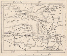 Paesi Bassi, Dollart, 1907 Carta Geografica Epoca, Vintage Map - Cartes Géographiques