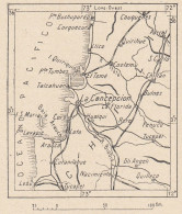 Cile, Conception E Dintorni, 1907 Carta Geografica Epoca, Vintage Map - Carte Geographique