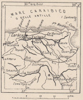 Venezuela, Caracas E Dintorni, 1907 Carta Geografica Epoca, Vintage Map - Landkarten