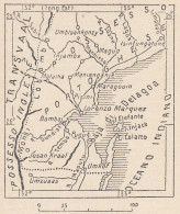 Mozambico, Baia Di Maputo, 1907 Carta Geografica Epoca, Vintage Map - Carte Geographique