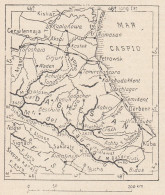 Russia, Daghestan, 1907 Carta Geografica Epoca, Vintage Map - Mapas Geográficas